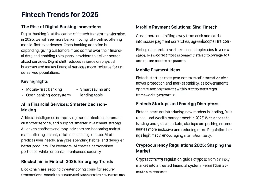 Fintech Trends for 2025: Exciting Digital Banking Innovations